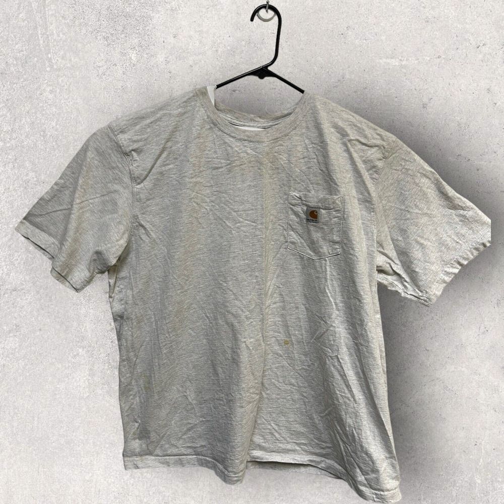 Carhartt T Shirt Mens‎ 3XL Gray Henley Short Sleeve Work Wear